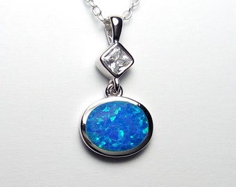 Blue /& Green CZ Pendant Sterling Silver Polished Clear