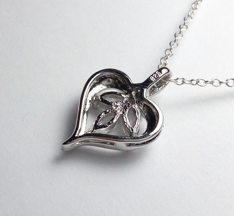 High Quality CZ Clear Diamond 925 Sterling Silver Heart Pendant Necklace Eye Catching Sterling Silver Necklace Great Love Gift