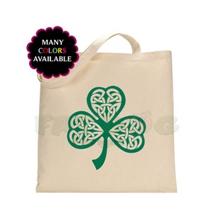 Celtic Knot Shamrock Custom Tote Bag - Gym Bag, School Bag, Grocery Bag, Beach Bag, eco friendly, zero waste, shopping bag