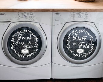 Fluff and Fold Custom Vinyl Decal - Washer and Dryer, Self Serve Laundry, Laundry Room Decal, Laundrette, Laundry Room Decor, Farmhouse