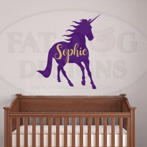 Unicorn Name Decal, Kids Personalized Name Decal Kids Name Stickers, Unicorn decorations Wall stickers for bedroom Girl wall decals Nursery