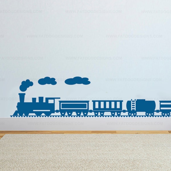 Train Custom Vinyl Wall Decal - Kids Room Decal, Playroom Decal, Train Decal, Train, Nursery Decor, Train Decor, Choo Choo, Train Sticker