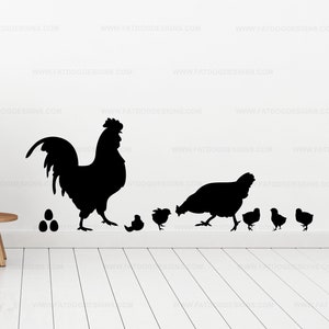 Chicken, Rooster, Chicks, and Eggs Custom Vinyl Decals - Chicken Decor, Chicken Wall Art, Chicken Decal, Farmhouse Decor, Country Decor