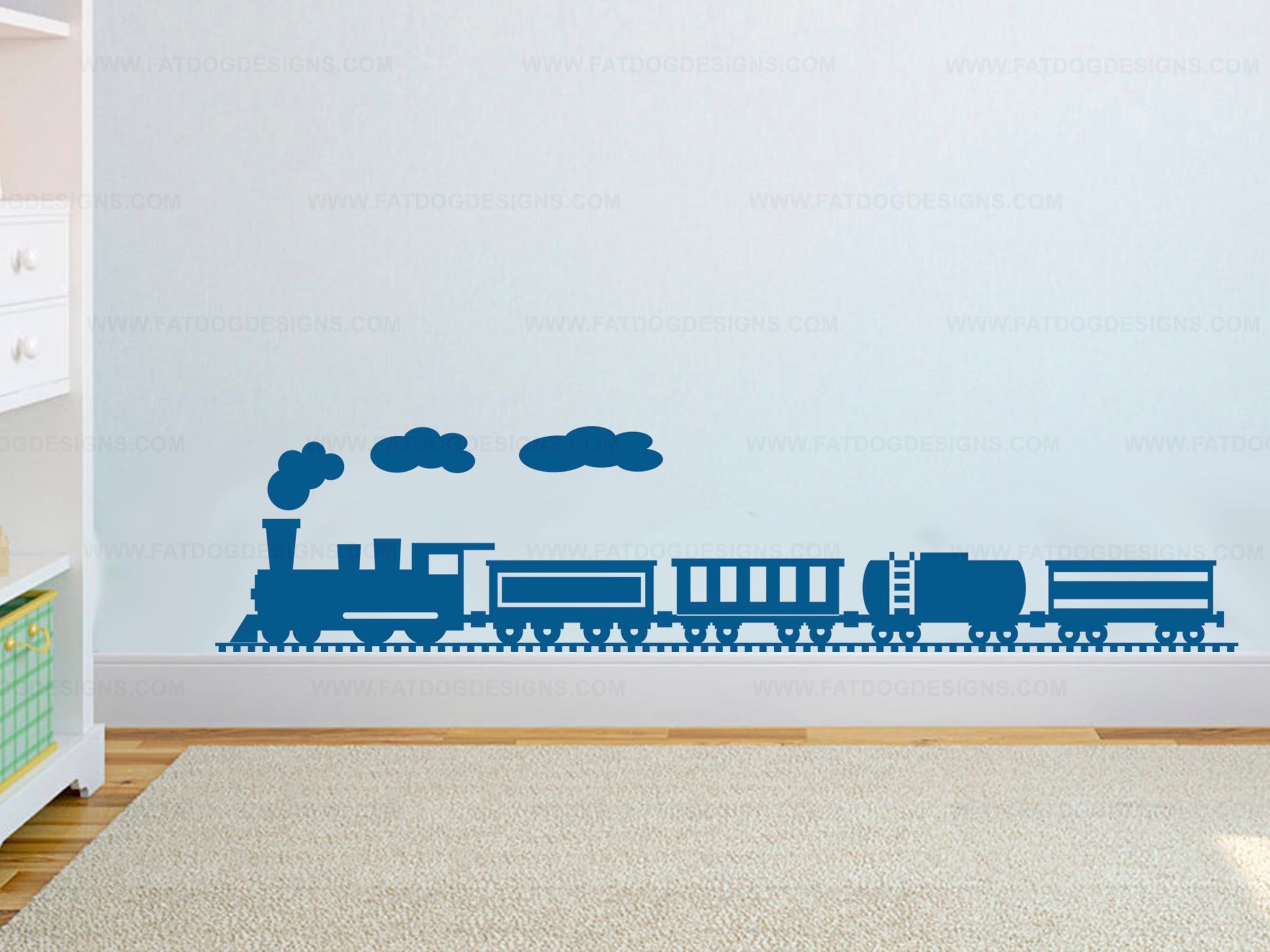 Train Custom Vinyl Wall Decal - Kids Room Decal, Playroom Decal, Train Decal, Train, Nursery Decor, Train Decor, Choo Choo, Train Sticker