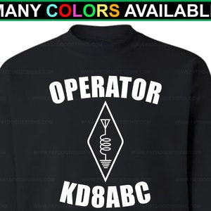 Ham Radio Amateur Radio, Operator Antenna, Custom Call Sign Custom Sweatshirt (S-5XL) Personalized Call Sign Shirt, Ham Radio Shirt