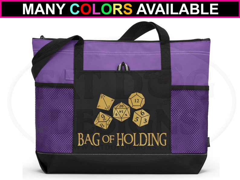 Bag of Holding Custom Zippered Tote Bag DnD Bag, Gamer tote, Gamer Gift, Dungeon Master, Dice Bag, D&D, DnD, RPG, Dungeons and Dragons image 3