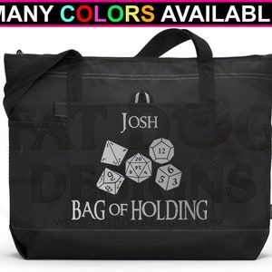 Bag of Holding Custom Zippered Tote Bag DnD Bag, Gamer tote, Gamer Gift, Dungeon Master, Dice Bag, D&D, DnD, RPG, Dungeons and Dragons image 2