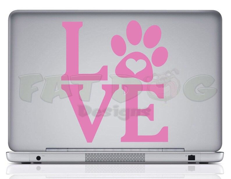 LOVE Paw Print Custom Removable Vinyl Decal for Car Decal Etsy