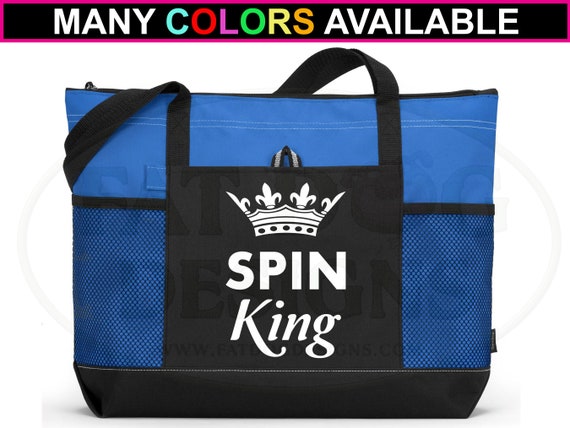 Spin King Custom Zippered Tote Bag Gym Bag Spin Class Cycling Bag Strength Training Fitness Training Get Healthy Exercise Bag Etsy New Zealand