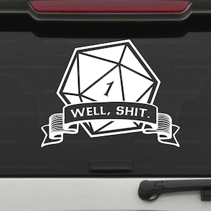 Critical Fail Well Shit Niestandardowa zdejmowana naklejka winylowa - naklejka na laptopa, naklejka na samochód, naklejka na ścianę, DnD, Dungeons and Dragons, RPG, gra