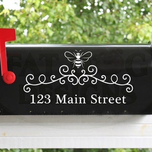 Bee Mailbox Address Custom Vinyl Decal - Street Address Sign, Street Number Decal, Mailbox Numbers Decal, Save the Bees, Door Address decal