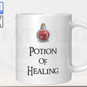 Potion of Healing 11 Unzen individuell gestaltete Tasse - DnD, RPG, Dungeons und Dragons, Gaming Tasse, Teetasse, Kaffeetasse, Gamer Geschenk, Geek, D&D, D20, Heiler