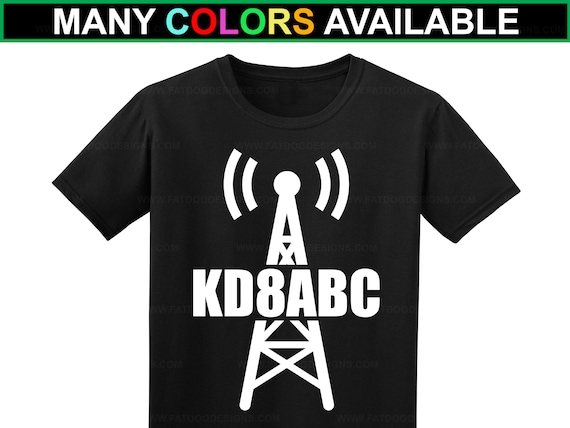 Ham Radio Amateur Radio Custom Call Sign W/ Tower Short-sleeve picture image