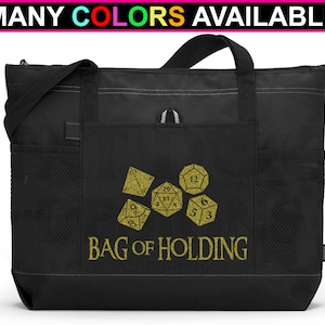 Bag of Holding Custom Zippered Tote Bag DnD Bag, Gamer tote, Gamer Gift, Dungeon Master, Dice Bag, D&D, DnD, RPG, Dungeons and Dragons image 1