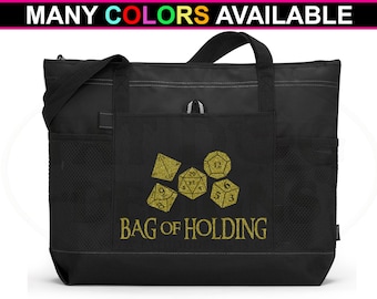 Bag of Holding Custom Zippered Tote Bag - DnD Bag, Gamer tote, Gamer Gift, Dungeon Master, Dice Bag, D&D, DnD, RPG, Dungeons and Dragons