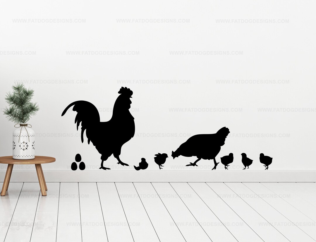 Chicken, Rooster, Chicks, and Eggs Custom Vinyl Decals - Chicken Decor ...