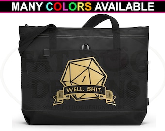Critical Fail Well Shit D&D Custom Zippered Tote Bag