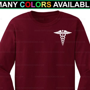 Caduceus Medical Custom Long-Sleeved T-shirt (S-5XL) Medical School Gift, Nurse Shirt, Doctor Shirt, Medical Shirt, EMT Shirt,