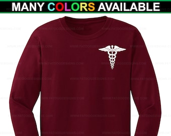 Caduceus Medical Custom Long-Sleeved T-shirt (S-5XL) Medical School Gift, Nurse Shirt, Doctor Shirt, Medical Shirt, EMT Shirt,