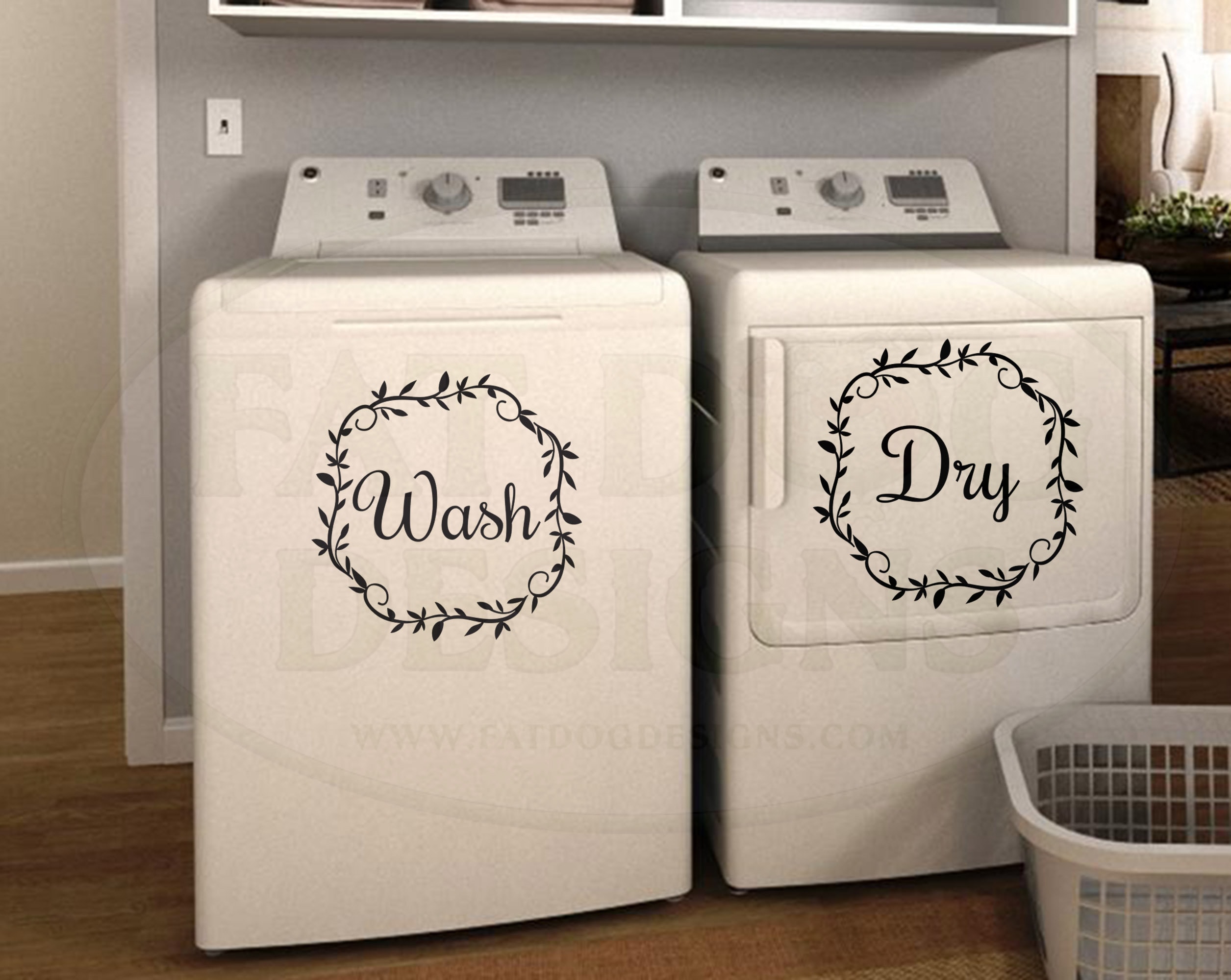 Washer and Dryer Decal Set Custom Vinyl Decals Washing Etsy
