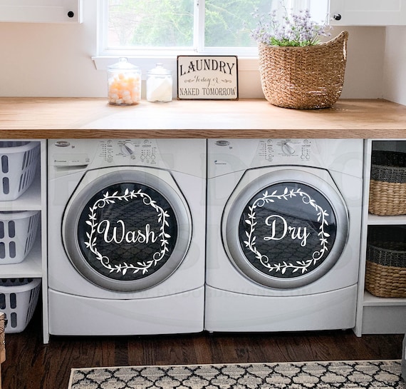 Washer and Dryer Decal Set Custom Vinyl Decals Washing Etsy