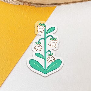 Meebloos of the Valley - Sticker vinyle brillant transparent | Art numérique, Stickers, mignon, Illustration, transparents, muguet, plante