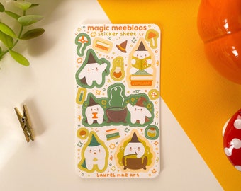 Magic Meebloos - Sticker Sheet (1 pc) | Digital Art, Stickers, Illustration, Stationery, bullet journal, journaling, autumn, witch