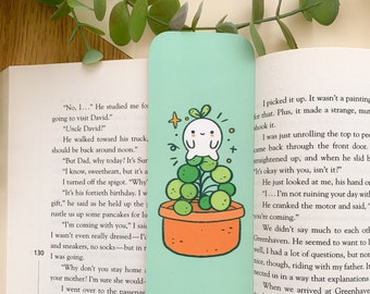 Plant Meebloo - Bookmark | Digital Art, Illustration, Books, reading, kawaii, Stationery, yarn, cottagecore, knitting, cat