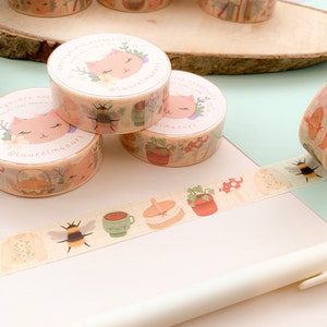 Cottagecore - Taśma washi | washi, taśma, sztuka cyfrowa, naklejki, ilustracja, kawaii, artykuły papiernicze, cottagecore, jesień, przytulność