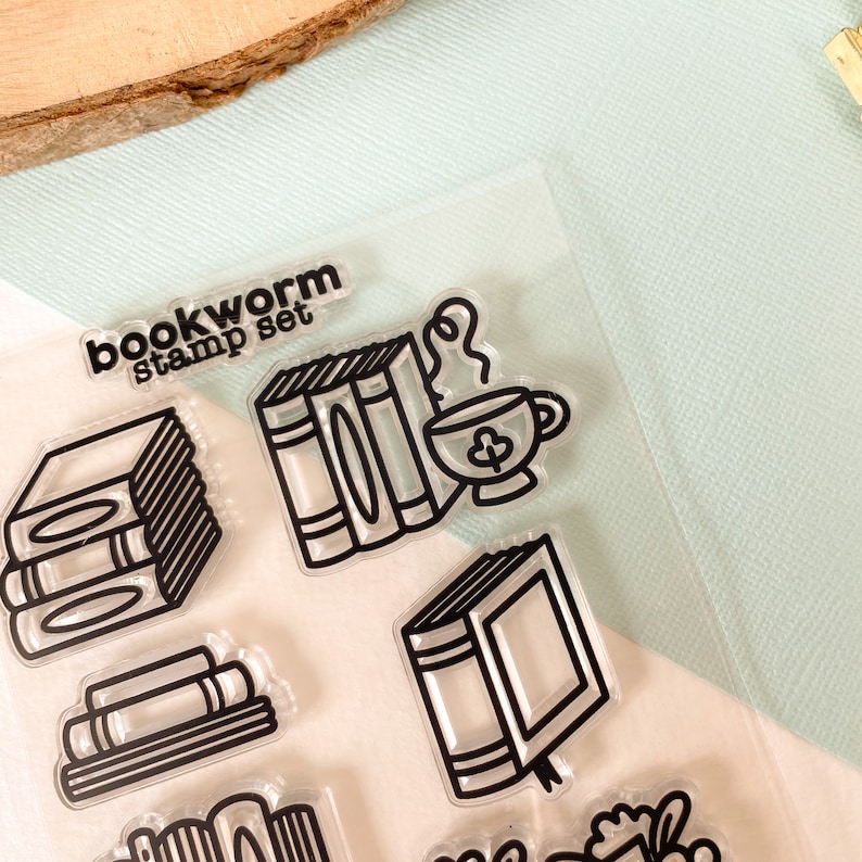Bookworm - Clear Acrylic Stamp Set | Stamps, Block, Letters, Bujo ...