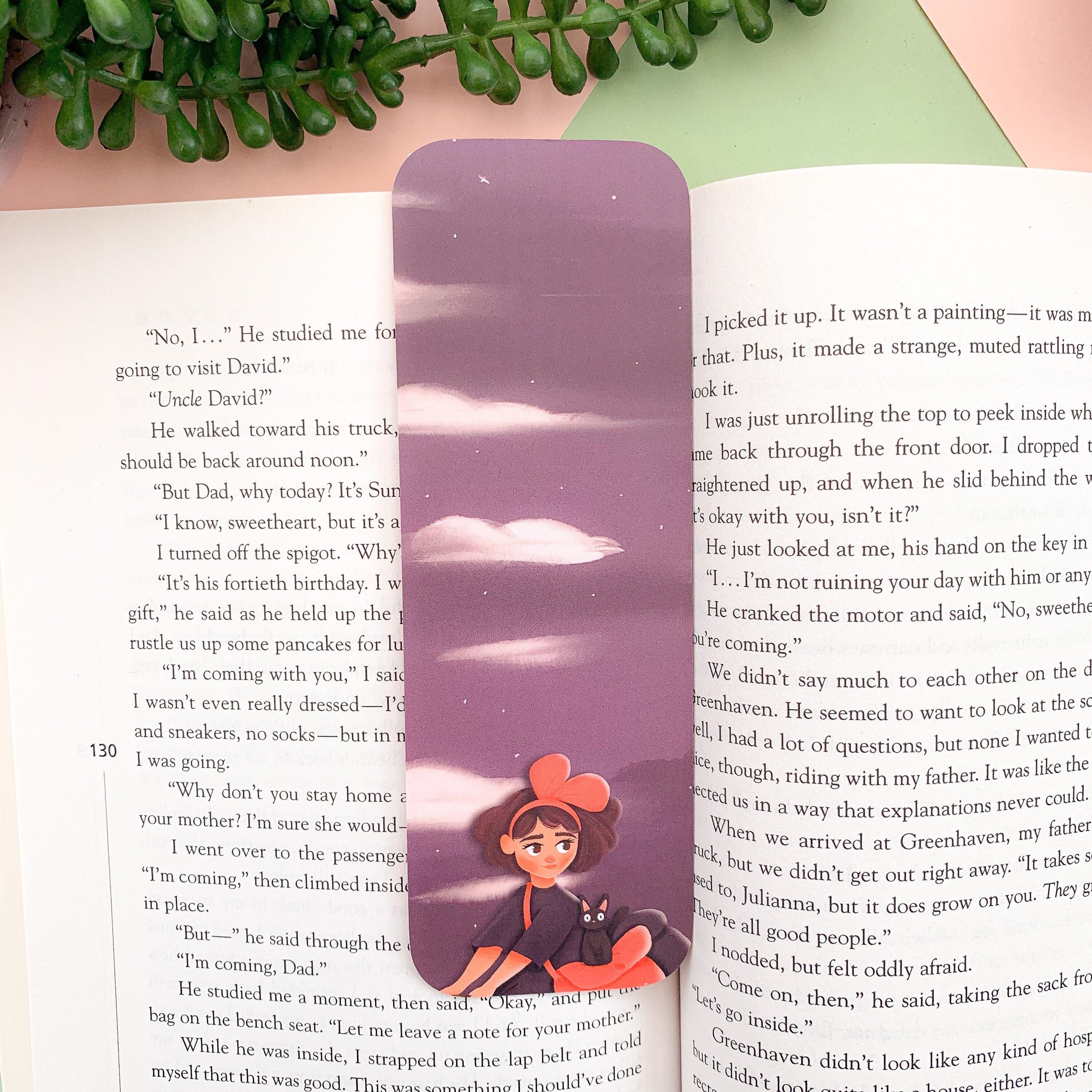 Kiki Bookmark / Digital Art, Illustration, Books, reading, kawaii, St…