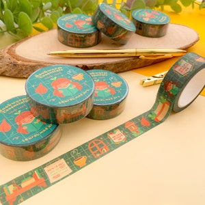 Bücherwurm Essentials - Washi Tape | washi tape, digitale Kunst, Aufkleber, Illustration, Illustration, Bücher, Schreibwaren, Cottagecore, Herbst, gemütlich