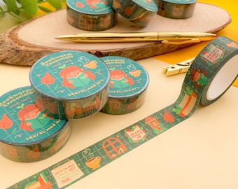 Bookworm Essentials - Washi Tape | washi tape, Digital Art, Stickers, Illustration, bookish, books, Stationery, cottagecore, autumn, cozy