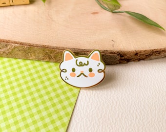 Crème the Cat - emaille pin | Digitale kunst, illustratie, kawaii, spelden, emailspeld, broche, kat, katten, verzamelobject