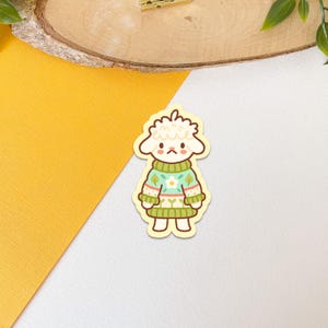 Cosy Knits Lamb - Autocollant en vinyle mat | Art numérique, Stickers, drôle, Illustration, kawaii, Papeterie, mignon, confortable, animal, mouton