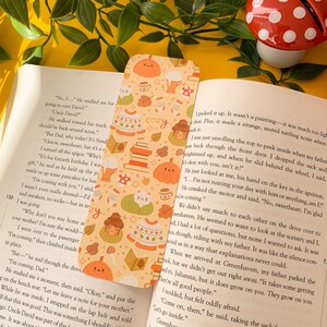 Autumn Essentials Bookmark Digital Art, Illustration, Books, reading, kawaii, Stationery, autumnal, cottagecore, leaves, mushroom image 4