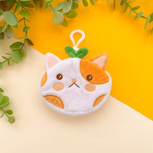 Brûlée Plush Coin Purse | cute coin purse, plush pouch, soft, kawaii, cat, calico, bag charm