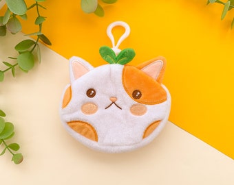 Brûlée Plush Coin Purse | cute coin purse, plush pouch, soft, kawaii, cat, calico