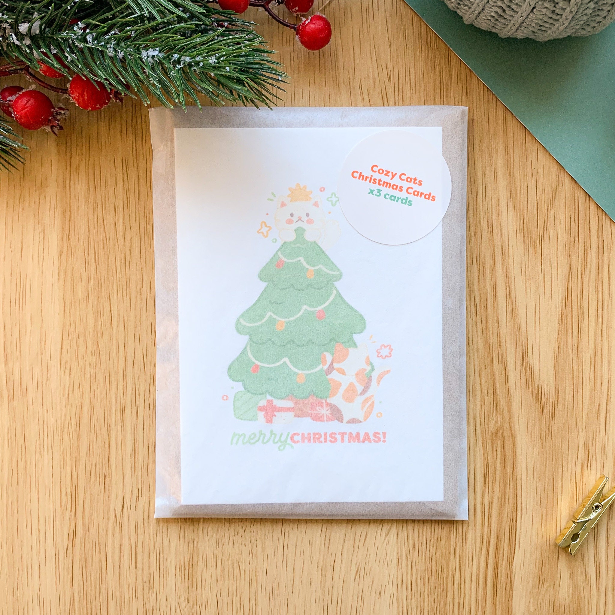 Set 12 Biglietti Di Natale Con Buste - Cartoline A6 Con Motivi Ad Acquerello, Carta Spessa 300g/m², Per Auguri Originali - 2