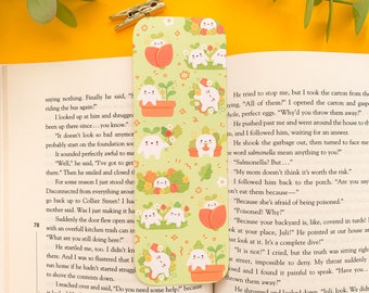 Spring Meebloos - Bookmark | Digital Art, Illustration, Books, reading, kawaii, Stationery, yarn, cottagecore, knitting, cat