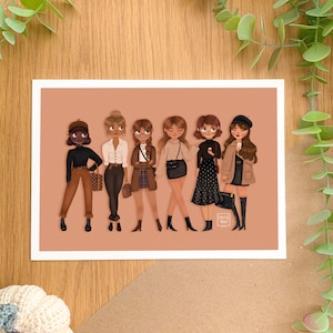 Pinterest Fashion Girls - Kunstdruck | Digitale Kunst, Handgezeichnete Illustration, Wohndekor