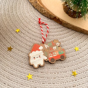 Santa Meebloo Wooden Decoration // Christmas decorations, wooden ornaments, illustrated xmas gifts image 2