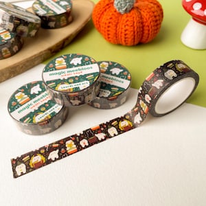 Zauberhaftes Meebloos - Washi Tape | washi, tape, Digital Art, Aufkleber, Illustration, kawaii, Schreibwaren, herbstlich, Hexe, Halloween, Kawaii