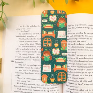 Bookworm Essentials - Bookmark | Digital Art, Illustration, Books, reading, kawaii, Stationery, cottagecore, bookworm, dark academia