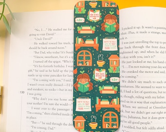 Bookworm Essentials - Bookmark | Digital Art, Illustration, Books, reading, kawaii, Stationery, cottagecore, bookworm, dark academia