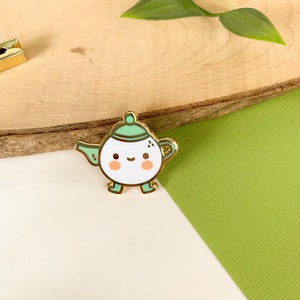 Little Teapot - Enamel Pin | Digital Art, Illustration, kawaii, pins, enamel pin, brooch, tea, collectable, teapot, character