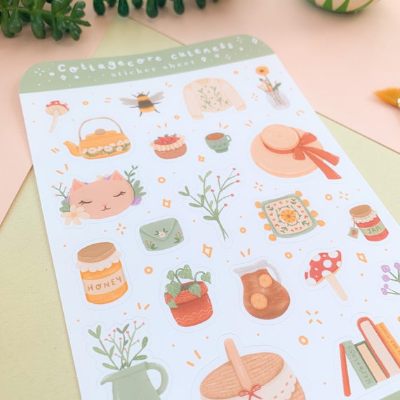 Cottagecore Kawaii Sticker Sheet Kawaii Sticker Sheet 