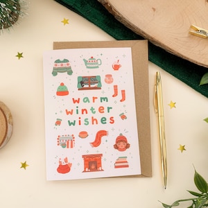 Winter Wishes - Weihnachtskarte // Handmade - Blank Inside - Weihnachtskarte - Weihnachtskarte - Festliche Karte - Winter- Gemütlich
