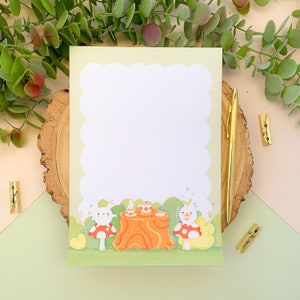 Tea Party Meebloos - A5 Notepad | Digital Art, letter writing, Illustration, pen pal, Stationery, cottagecore, autumn, cozy, tear away