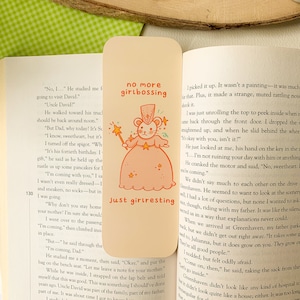 No More Girlbossing bookmark | Digital Art, Illustration, Books, reading, kawaii, Stationery, funny, cute